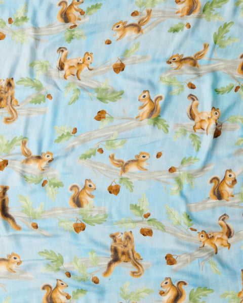 Squirrel Scurry Bamboo Swaddle Blanket