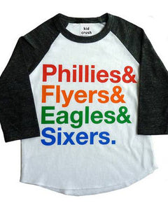 Philly Sports Teams Kid's Raglan T-shirt