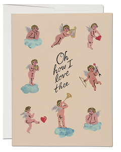 Oh How I Love Thee Little Cupids Valentine's Greeting Card