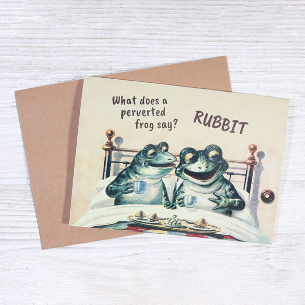 What Does a Perverted Frog Say? Greeting Card