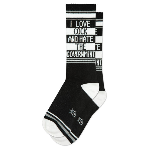 I Love Cock And Hate The Government Gym Crew Socks