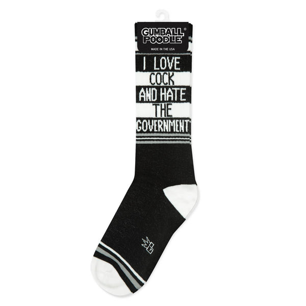 I Love Cock And Hate The Government Gym Crew Socks