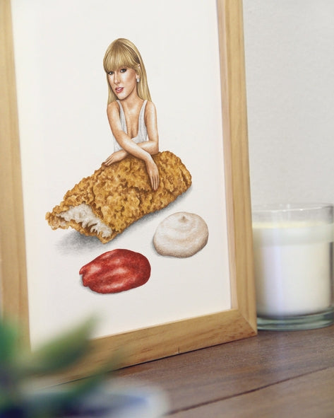 Taylor Swift Chicken Tender Watercolor Print