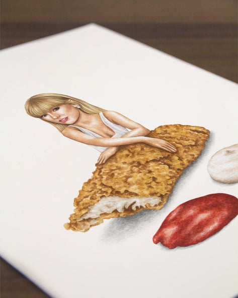 Taylor Swift Chicken Tender Watercolor Print