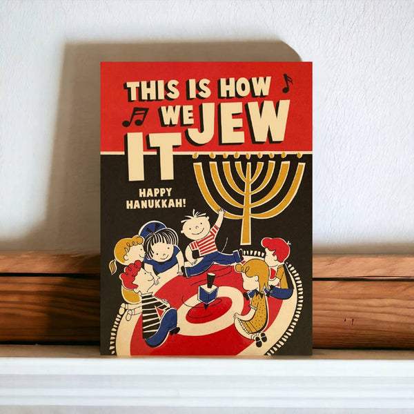 This Is How We Jew It - Cute Vintage Hanukkah Greeting Card