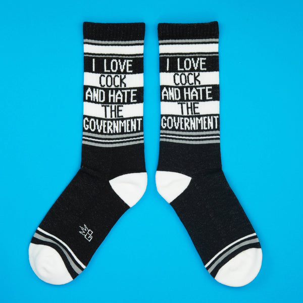 I Love Cock And Hate The Government Gym Crew Socks