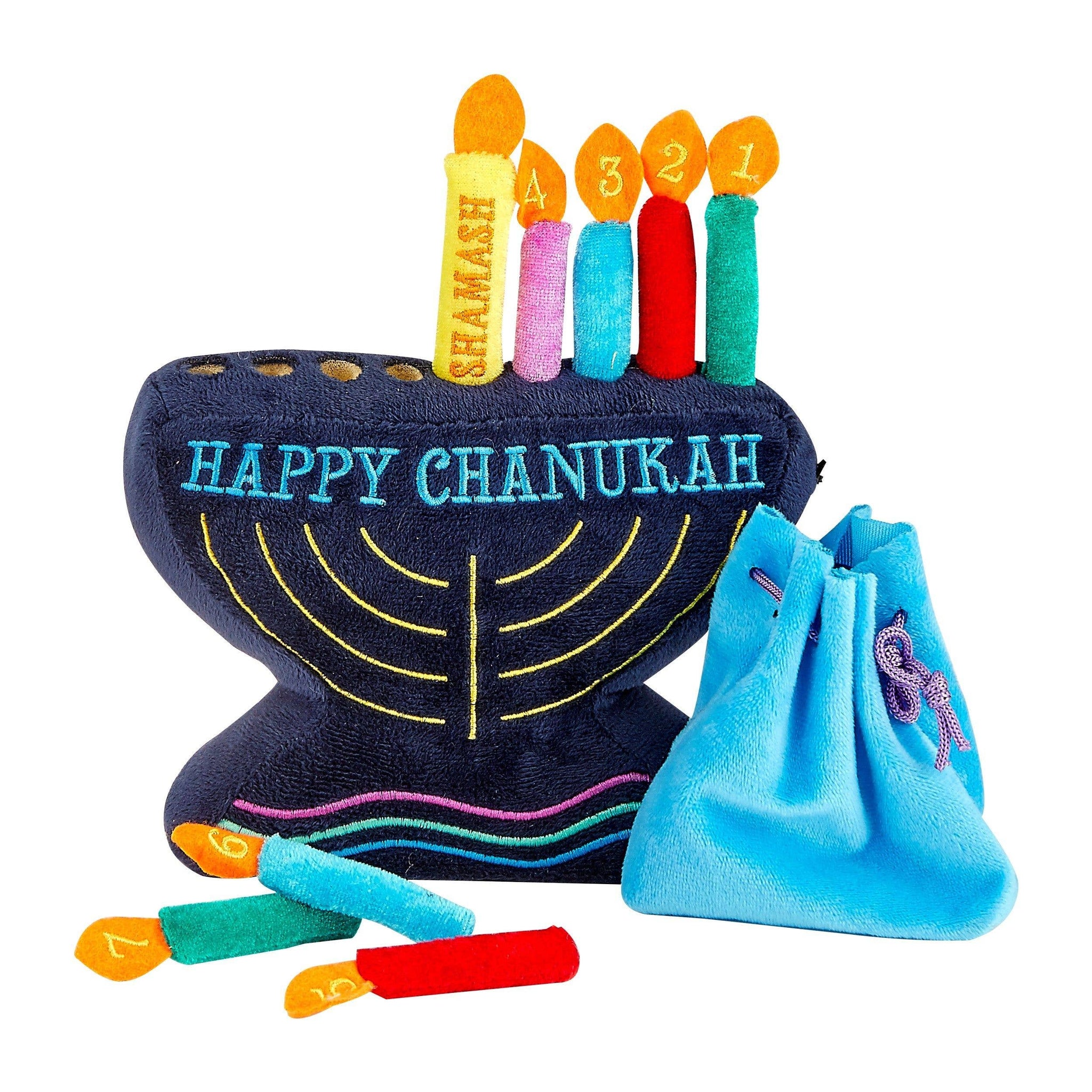 My Soft Menorah Set,With Candles, Plush, 7"
