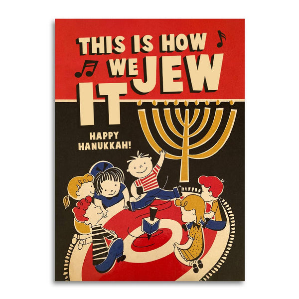 This Is How We Jew It - Cute Vintage Hanukkah Greeting Card