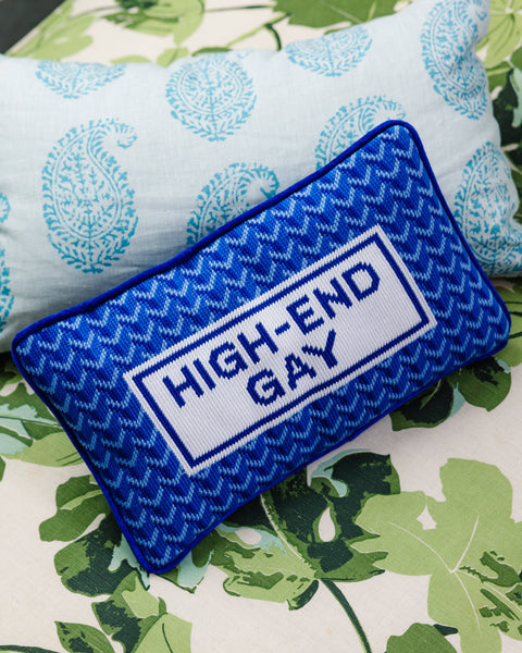 High End Gay Needlepoint Pillow
