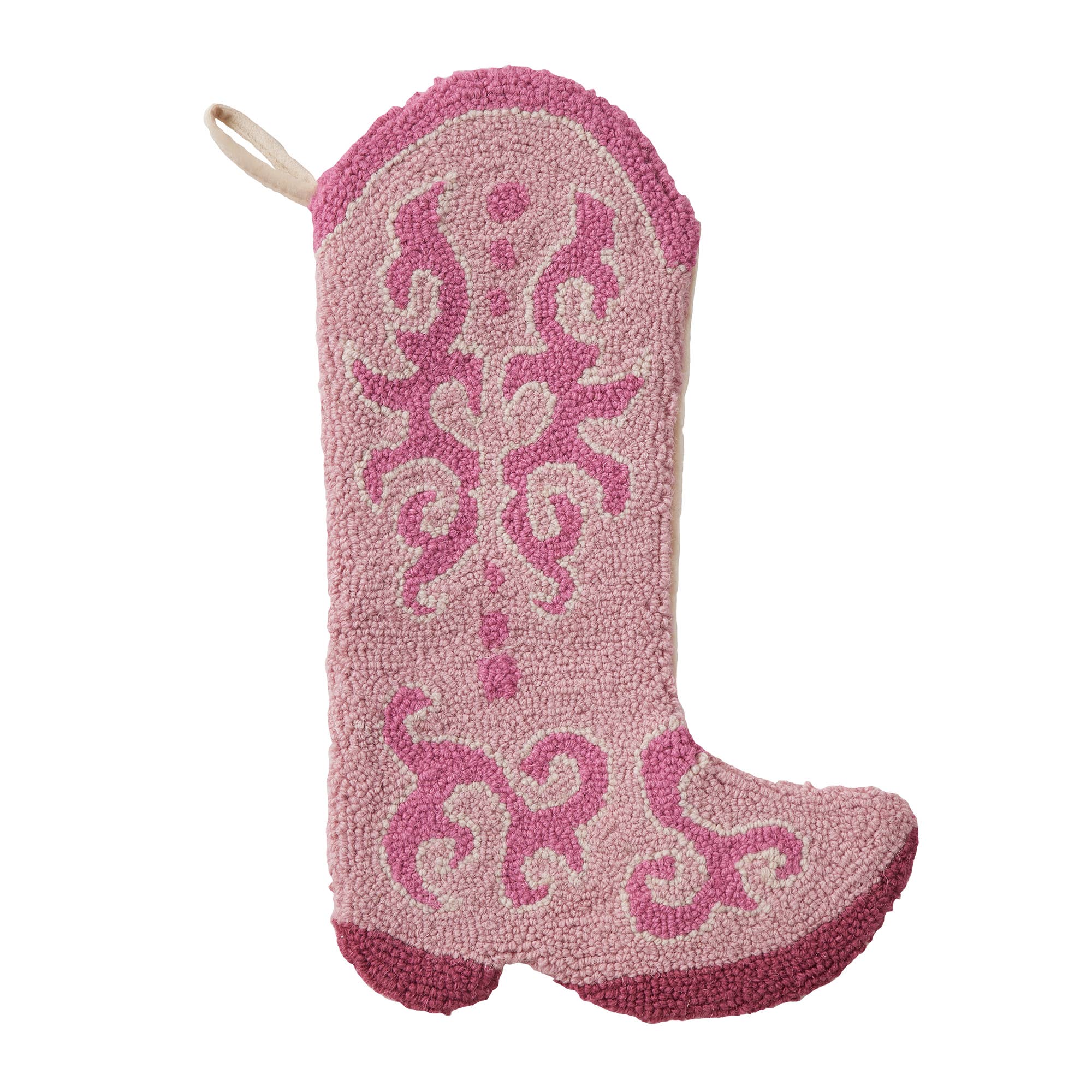 Pink Cowboy Boot Hook Stocking