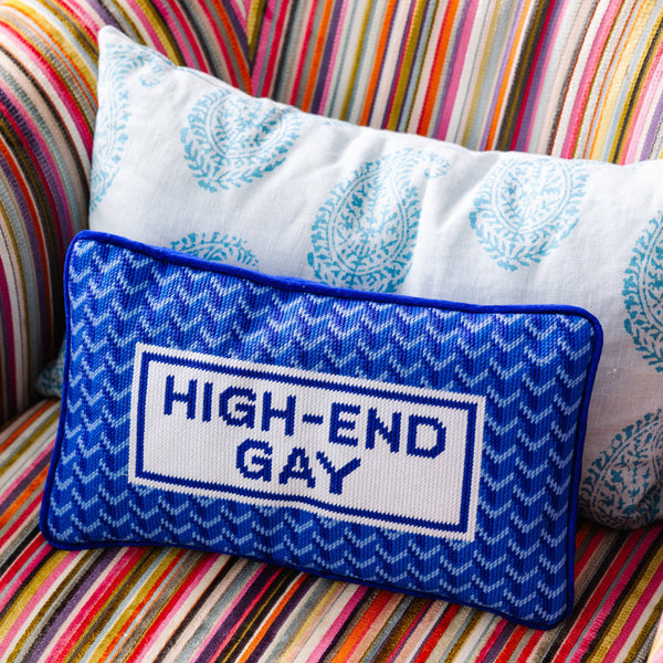 High End Gay Needlepoint Pillow