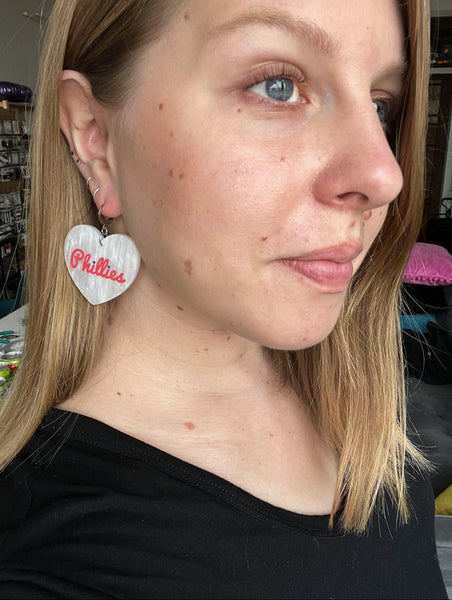 Phillies Heart Earrings