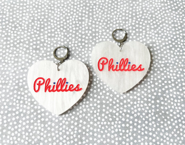 Phillies Heart Earrings