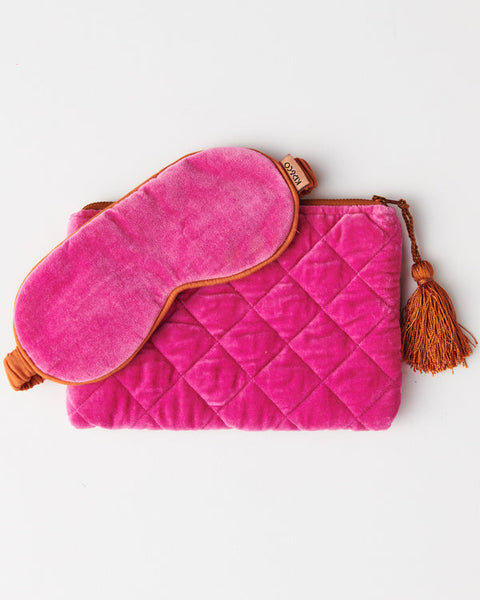 Quilted Velvet Cosmetic Pouch- Sweet Talker