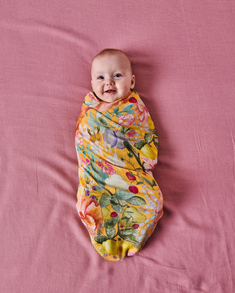 Abundance Marigold Bamboo Swaddle Blanket