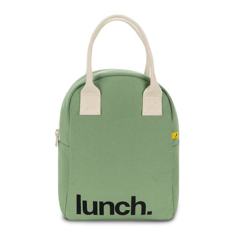 Moss Green "Lunch" Zipper Lunch Bag