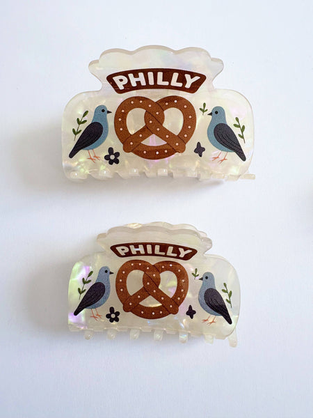 Philly Pretzel & Pigeon Hair Claw Clip (Small) Philadelphia