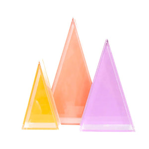 Lavender/Coral/Yellow Acrylic Triangle Christmas Tree Decor Set