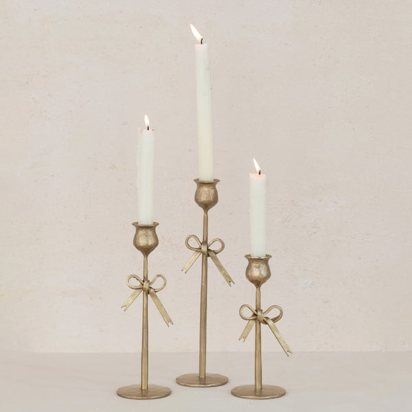 Antique Gold Iron Taper Holders