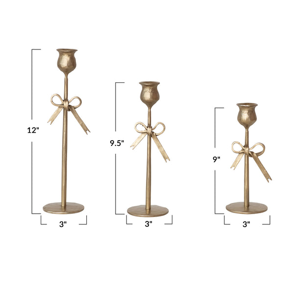 Antique Gold Iron Taper Holders