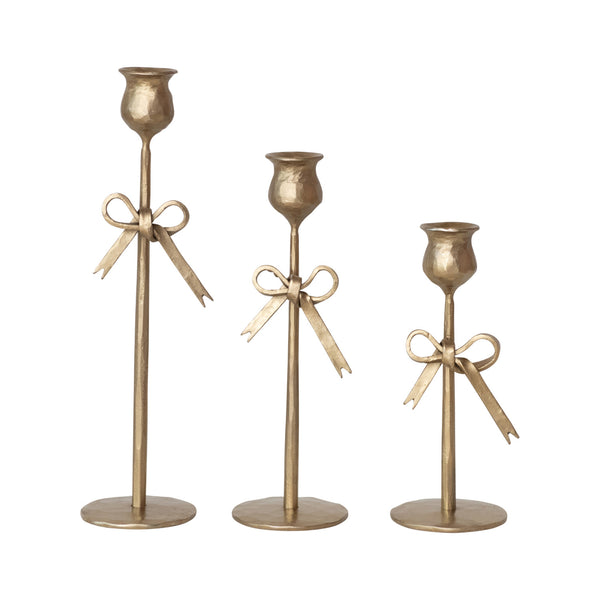 Antique Gold Iron Taper Holders