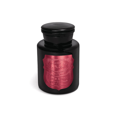 Apothecary Noir Vessel Candle with Maroon Label - Linen & Orris