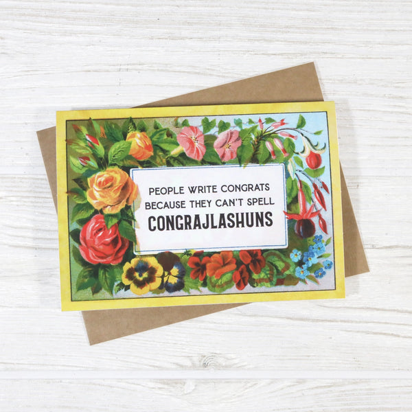 People Write Congrats Graduation Greeting Card