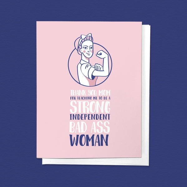 Strong Badass Woman Mother's Day Greeting Card