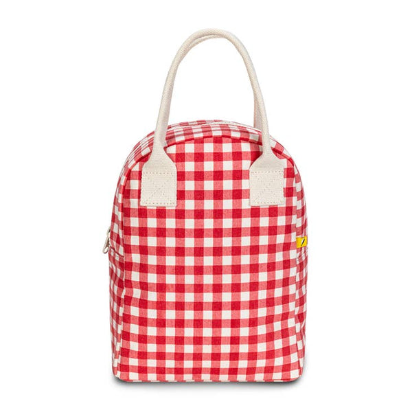 Red Gingham Zipper Lunch Bag