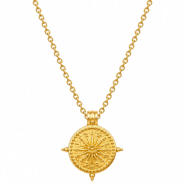 Beckett Sun Disc Pendant Necklace