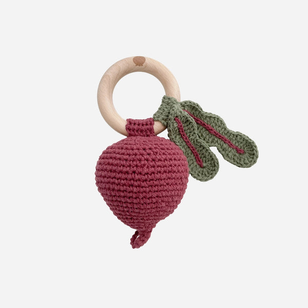 Cotton Rattle Teether - Beet