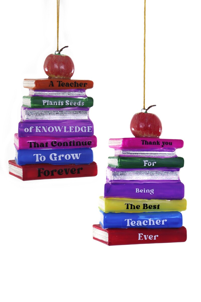 Best Teacher Ever Books Ornament