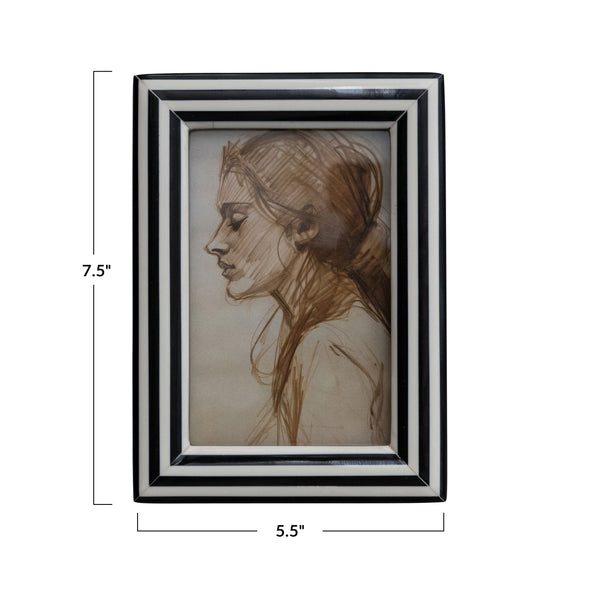 Black & White Striped Picture Frame