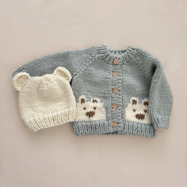 Cream Bear Baby Kids Beanie