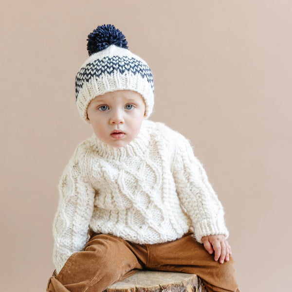 The Blueberry Hill Cream Fisherman Knit Sweater