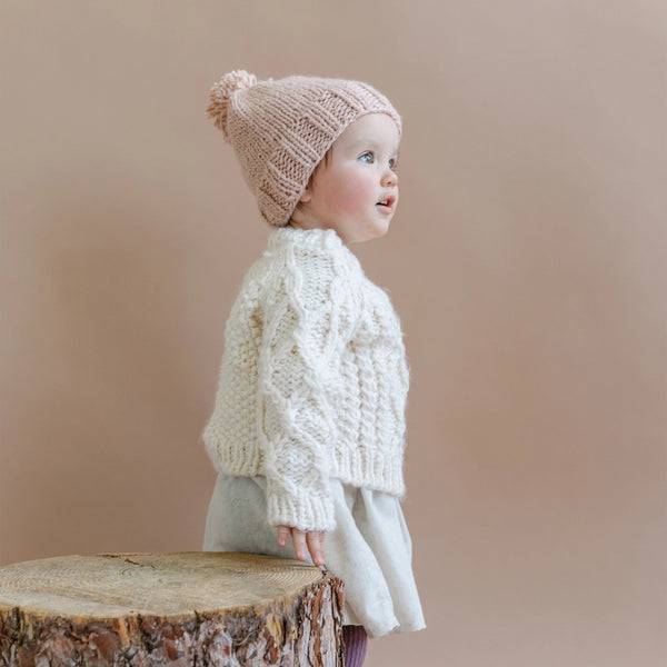 The Blueberry Hill Cream Fisherman Knit Sweater