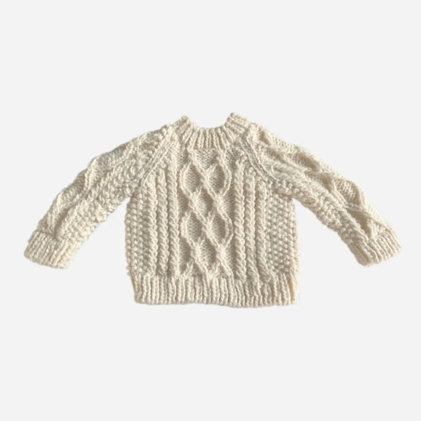 The Blueberry Hill Cream Fisherman Knit Sweater