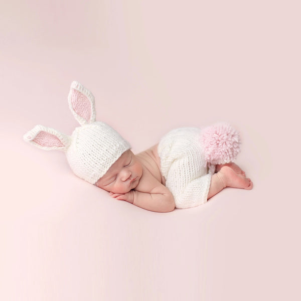 The Blueberry Hill Pink Bunny Newborn Knit Set