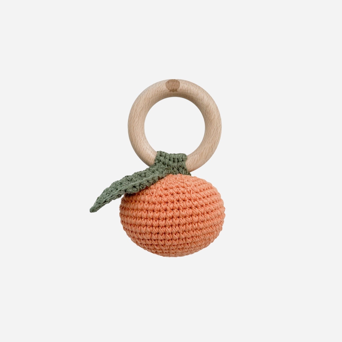 Cotton Rattle Teether - Orange