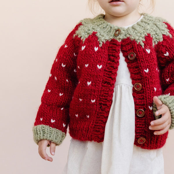 Strawberry Cardigan Kid's Sweater