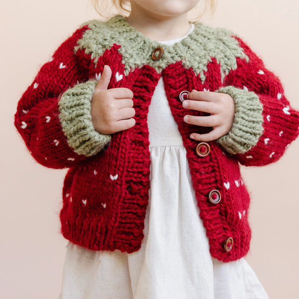 Strawberry Cardigan Kid's Sweater