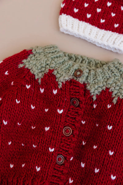 Strawberry Cardigan Kid's Sweater