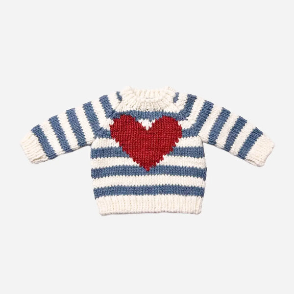 Striped Big Heart Kid's Sweater