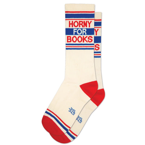 Horny For Books Unisex Socks