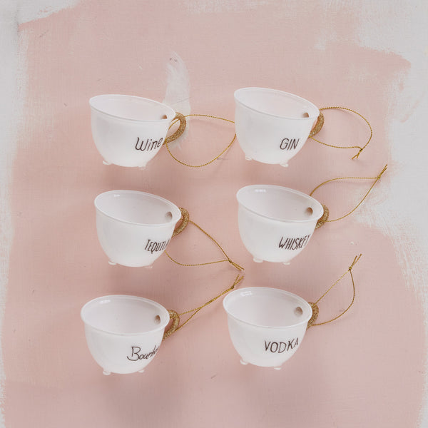 Boozy Teacup Ornaments - 6 Styles