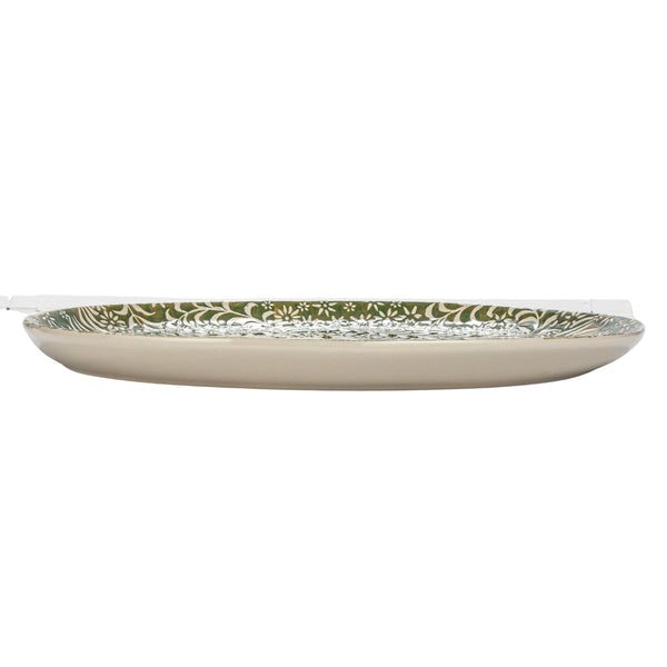 Green Botanical Stoneware Platter