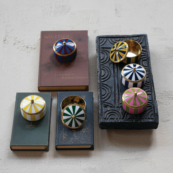 Brass & Resin Striped Box