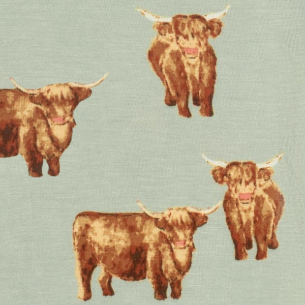 Milkbarn Bamboo Muslin Highland Cow Two-Piece Burp Cloth Set