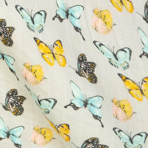 Milkbarn Bamboo Muslin Butterfly Two-Piece Burp Cloth Set