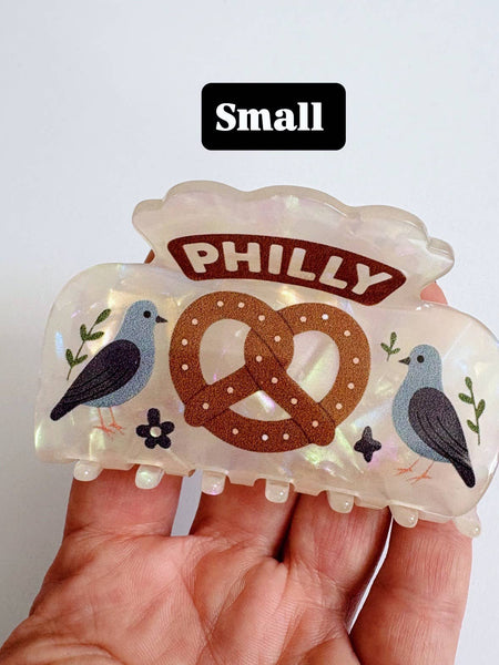 Philly Pretzel & Pigeon Hair Claw Clip (Small) Philadelphia